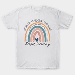 School Secretary Boho Rainbow T-Shirt